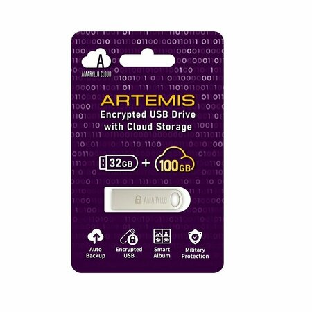 AMARYLLO Artemis Flash Drive 32GB w/ One Time Payment Cloud 100GB AUM2204GA0